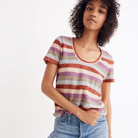 Madewell Alto Scoop Neck Tee in Granada Stripe - Picture 4 of 6